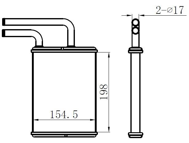 KALORİFER RADYATÖRÜ BRAZİNG MITSUBISHI CANTER 3.5 TON (198x156x22) - ORIS - OEM MR315932