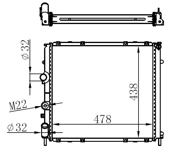 RADYATOR BRAZİNG MT(478X438X32)KARSAN J10 - ORIS