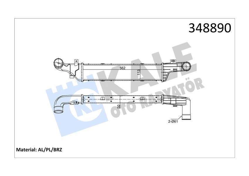 TURBOSARJ RADYATORU MERCEDES E-CLASS W210 S210 — KALE 348890 - KALE - OEM A2105001200