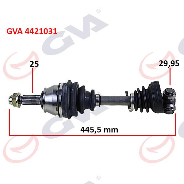 KOMPLE AKS SOL PALIO-ALBEA-DOBLO 1.3 MTJ 06=> (KISA TİP) (445mm) - GVA - OEM 51810404
