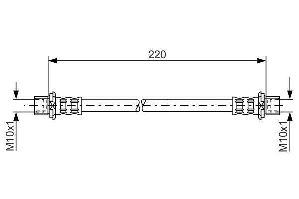 FREN HORTUMU. 220.00 MM — BOSCH 1987481132 - BOSCH