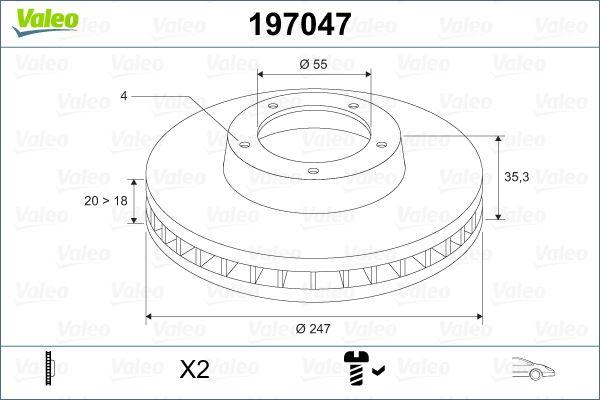 FREN DISKI ON X2 C1 05 - 1.0I 1.4 HDI - VALEO - OEM 4246J0