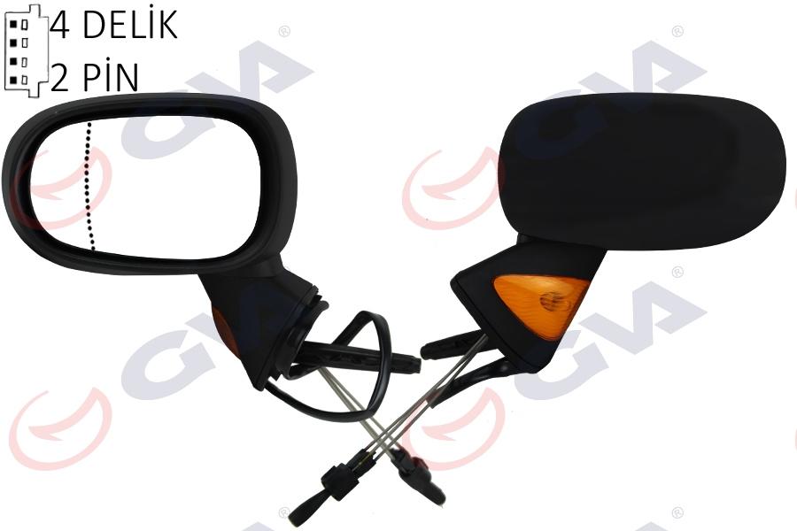DIŞ DİKİZ AYNASI SOL MODUS 04> MEKANİK+SİNYALLİ+ASFERİK VM-120AL - GVA - OEM 7701060071