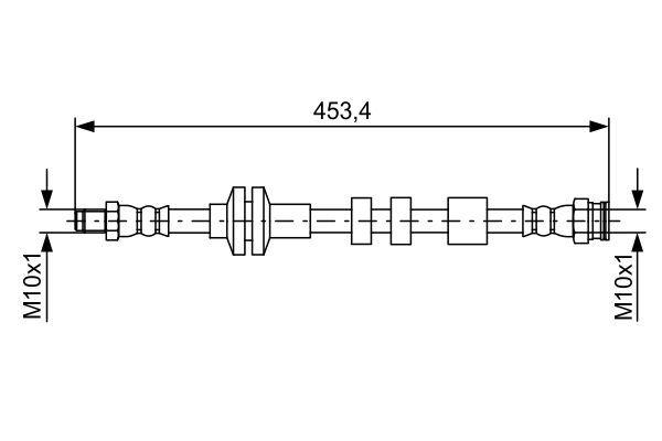 FREN HORTUMU; ARKA. 455.00 MM — BOSCH 1987481574 - BOSCH