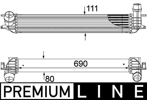 TURBO RADYATÖRÜ (INTERCOOLER) LGN III 1.5 DCİ-2.0 DCİ 08=> (690x111x80) - MAHLE - OEM 144610001N