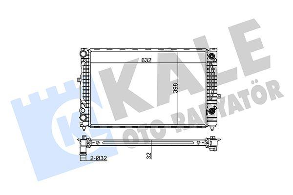 SU RADYATORU (OTOMATIK) A4-A6-SUPERB-PASSAT 1.6-1.8-1.9TDI (95-00) (632X398X32) (AL-PL-BRZ) (OTOMATIK) - KALE RADYATOR - OEM 8D0121251M