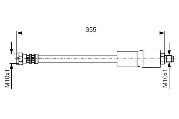 FREN HORTUMU. 355.00 MM — BOSCH 1987476751 - BOSCH