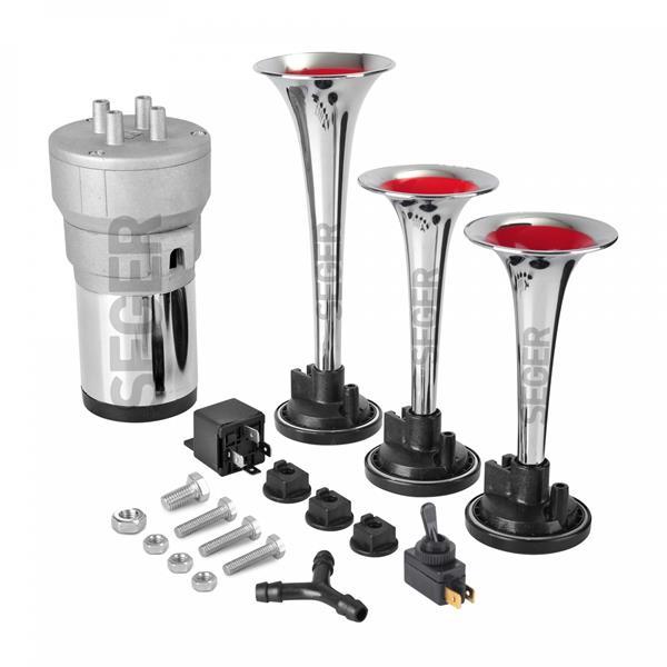 KORNA KOMPRESÖRLÜ ÜÇ PLASTİK BORULU 24V KROM RENKLİ - SEGER