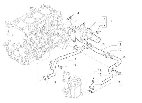 DEVİRDAİM SU BORUSU FIAT ALBEA 03>09 DOBLO 05 - OP - OEM 73502576