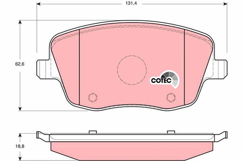 FREN BALATASI ON 131 mm SEAT CORDOBA IBIZA IV VOLKSWAGEN POLO 02- - TRW - OEM 6Q0698151A