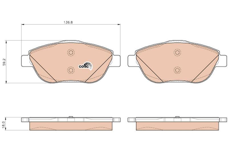 ON FREN BALATASI C3 III - DS3 - C3 PICASSO - P08 EPC - DV6C 11 - 09 - - TRW - OEM 9866880680