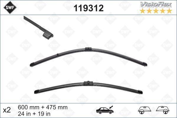 SILECEK SUPURGESI TAKIMI 600mm / 475mm BMW E90 E91 SWF - VALEO - OEM 61610427668