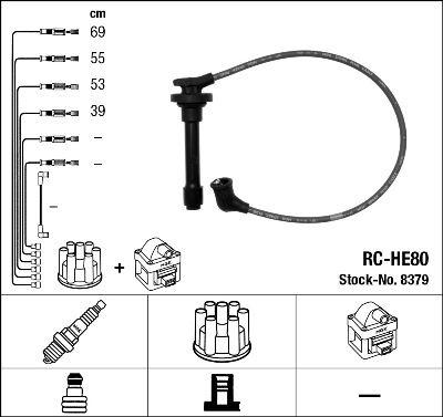 BUJİ KABLOSU HONDA ACCORD EURO 1.8L 2.0L F18B F20B 96-97-ACCORD 2.2L F22B 90-98 (RC-HE80) - NGK - OEM 32700P0D000