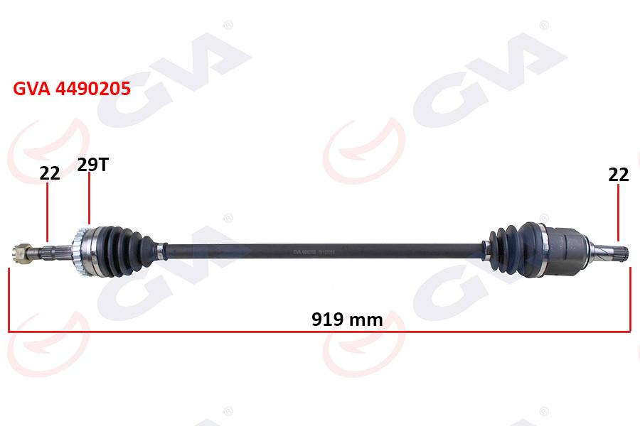 KOMPLE AKS SAĞ CORSA B 1.6 (93-00) ABS`Lİ (29 DİŞ)(919mm) - GVA - OEM 374260