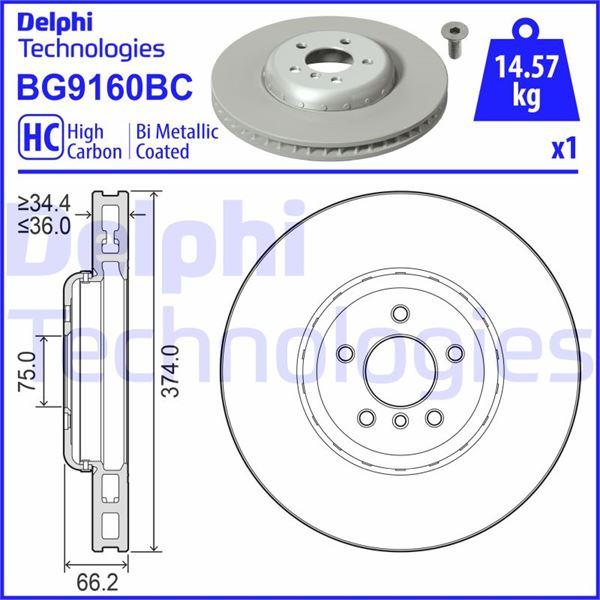 FREN DİSKİ Bİ-METALİK ALÜMİNYUM GÖVDELİ (TEKLİ) ÖN BMW 5 SERİES.6 SERİES.7 SERİES 09/2008-10/2018 - DELPHI