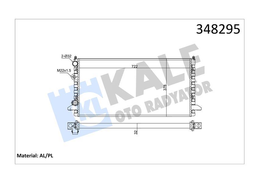 RADYATOR PASSAT (MT) AL MKNK — KALE 348295 - KALE - OEM 3A0121253AB