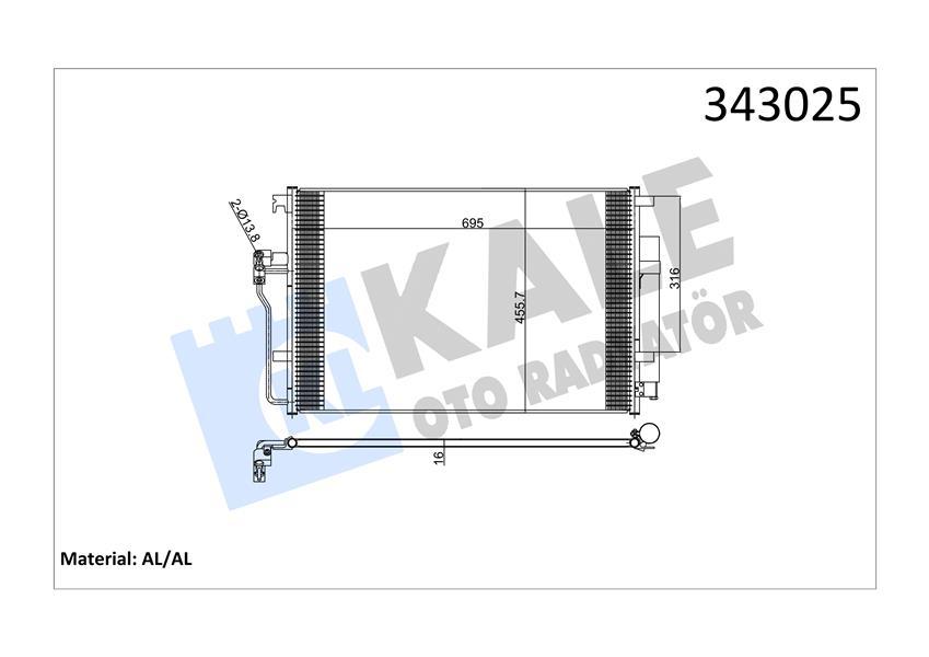 KLIMA RADYATORU MERCEDES SPRINTER B906 B907 B910 . VW CRAFTER 30-35-50 - KALE - OEM A9065000454