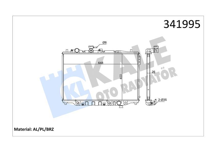 RADYATOR 626 III 1.8 2.0 2.2 12V (87+) (AT) AL PL BRZ - KALE - OEM F2H2-15-200