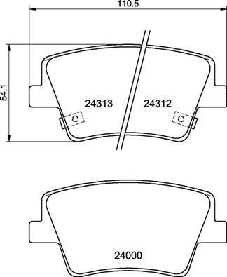 FREN DISK BALATASI ARKA SANTA FE 2.0D 2.2D 2.4 07 18> - VALEO - OEM 58302S1A70