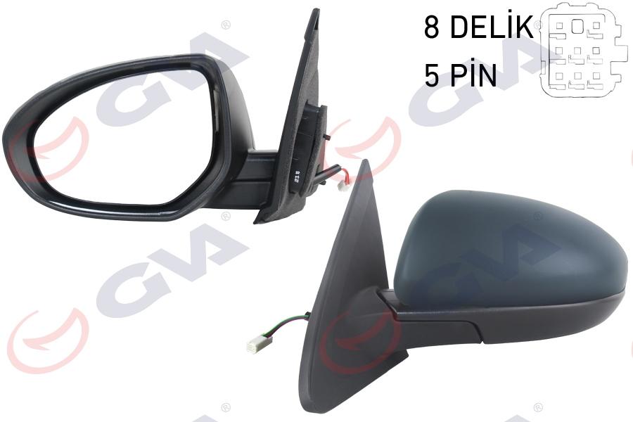 DIŞ DİKİZ AYNASI SOL MAZDA 3 10> ELEKTRİKLİ+ISITMALI+KATLANIR+ASTARLI+KONVEKS 5 FİŞ VM-336EBAL - GVA - OEM BEK96918ZA