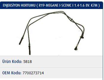 ENJEKSİYON YAKIT BORUSU RENAULT R19-MEGANE I-SCENIC I 1.6 K7M - MASTER - OEM 7700273714
