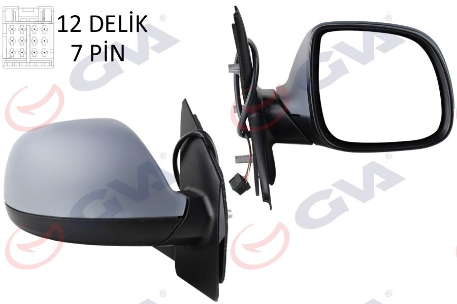 DIŞ DİKİZ AYNASI SAĞ TRANSPORTER T6 CARAVELLE 10> ELEKTRİKLİ+ISITMALI+KATLANIR+ASTARLI+KONVEKS 7 FİŞ VM-6196EBPR - GVA - OEM 7E1857508DA