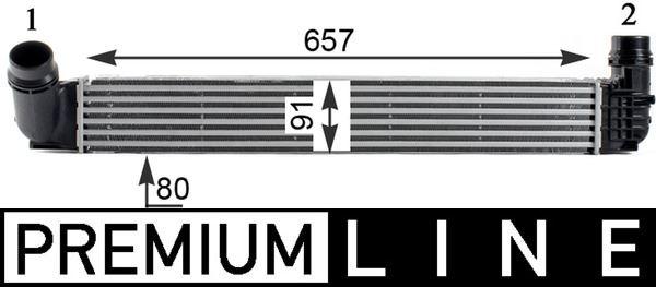 TURBO RADYATÖRÜ (INTERCOOLER) FLUENCE MGN III-SCENIC III 1.5DCI 09> (657x91x80) 110L UK - MAHLE - OEM 144961285R