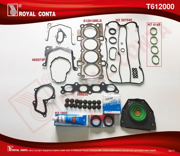 MOTOR TAKIM CONTA (REINZ KEÇELİ+S LASTİKLİ) FIESTA VI 1.4 16V 97HP 10/08=> - ROYAL - OEM 8A6G