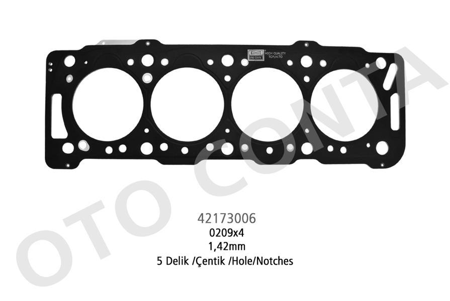 SILINDIR KAPAK CONTA BERLINGO PARTNER 1.9D CELIK MLS 5 DELIK 1.42MM DW8 - OTOCONTA - OEM 0209.X4
