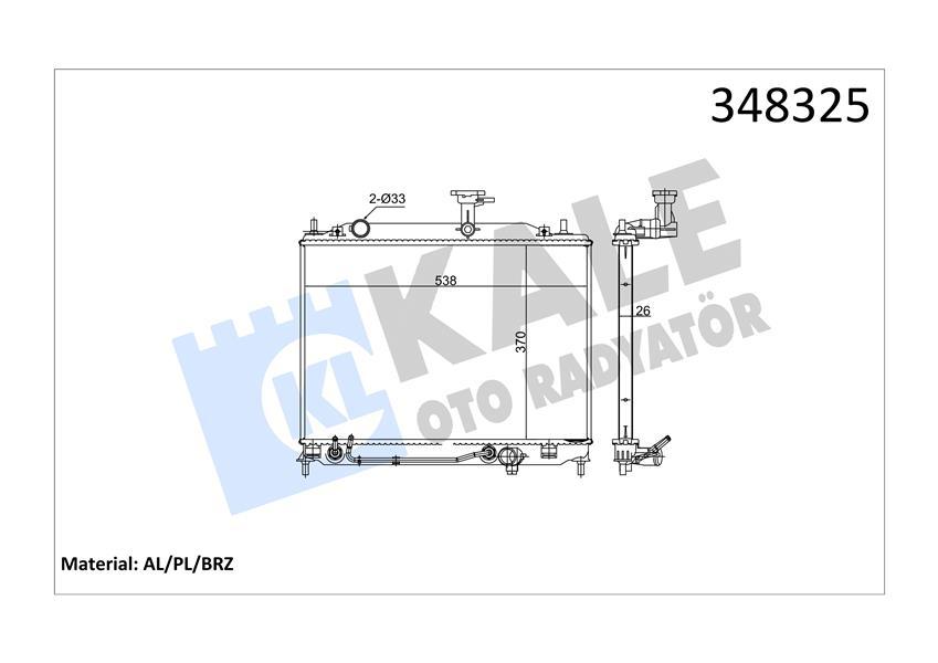 RADYATOR ERA 1.5 CRDI (AT) AL PL BRZ - KALE - OEM 253101E301