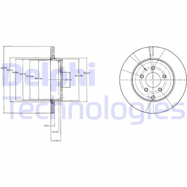 FREN DİSKİ (ÇİFTLİ PAKET). DELİKLİ ARKA MAZDA CX-7 07/2009 > - DELPHI - OEM L23226251C