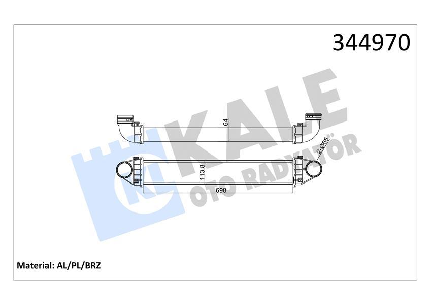 TURBOSARJ RADYATORU MERCEDES W169 W245 - KALE - OEM A1695000000