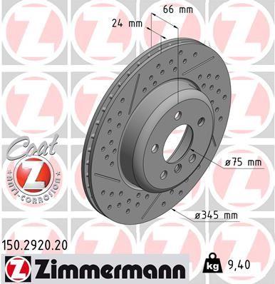 FREN DISKI ARKA BMW F22 F23 F30 F31 F34 F32 F33 F36 M Performance - ZIMMERMANN - OEM 34206797600