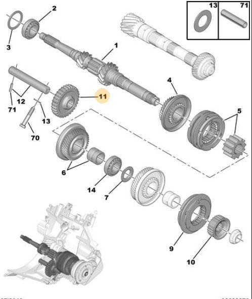 GERİ VİTES DİŞLİSİ ASTRA L-CORSA F-GRANDLAND X-MOKKA-PARTNER-BERLINGO-P206-P208-P301-P308-P508 -P2008-P3008-P5008-RIFTER-C2-C3-C4-C5-C-ELYSEE-JUMPY-XSARA-DS3-DS4 - PSA - OEM 9826774380