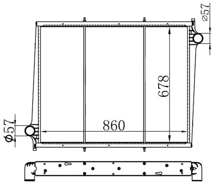 RADYATOR TRUCK BRAZİNG MT(860X678X48)P 114 DSC11 95 64068A - ORIS - OEM 1365371