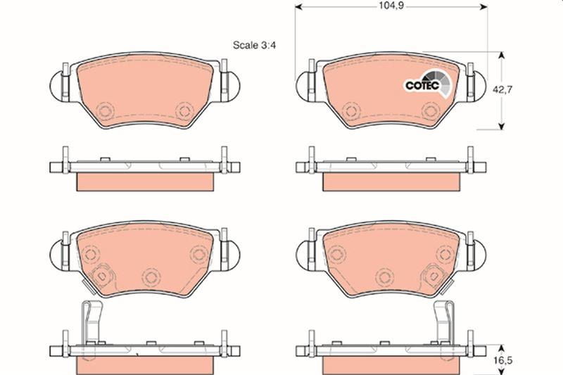 ARKA FREN DİSK BALATA ASTRA G 98>05 ZAFIRA A 98>05 CORSA C-COMBO C 03>09 - TRW - OEM 9195147