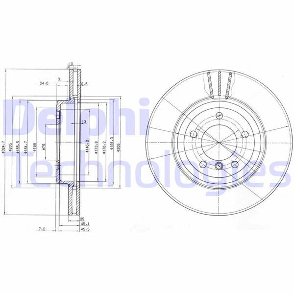 FREN DISKI ON BMW E46 E85 E86 - DELPHI - OEM 34116864047