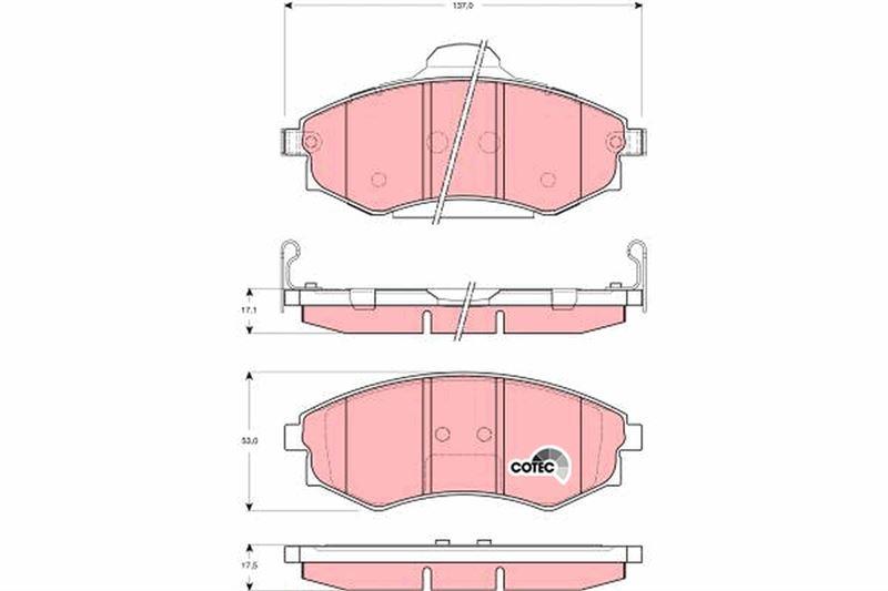DİSK FREN BALATASI ÖN COUPE 1996-2002-ELANTRA 2000-2006-LANTRA II 1995-2000-MATRIX 2001-2010-SONATA - TRW - OEM 5810138A40