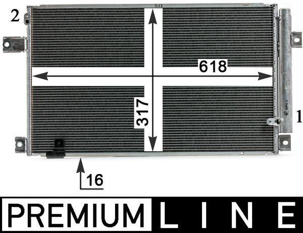 A/C-Kondensator TOYOTA AVENSIS (T25) — MAHLE AC828000P - MAHLE