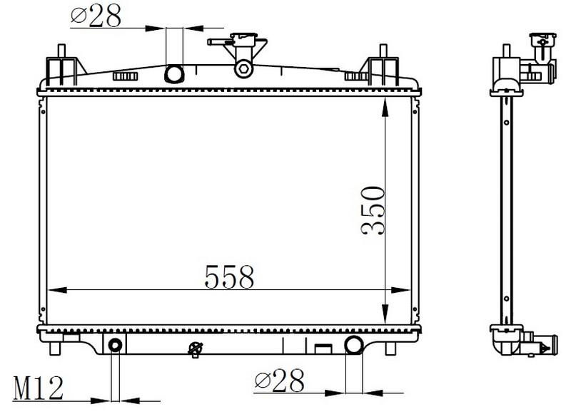 RADYATOR BRAZİNG MT(350X558X16)MAZDA 2 1.3/1.5 2008+ 68505 - ORIS - OEM ZY84
