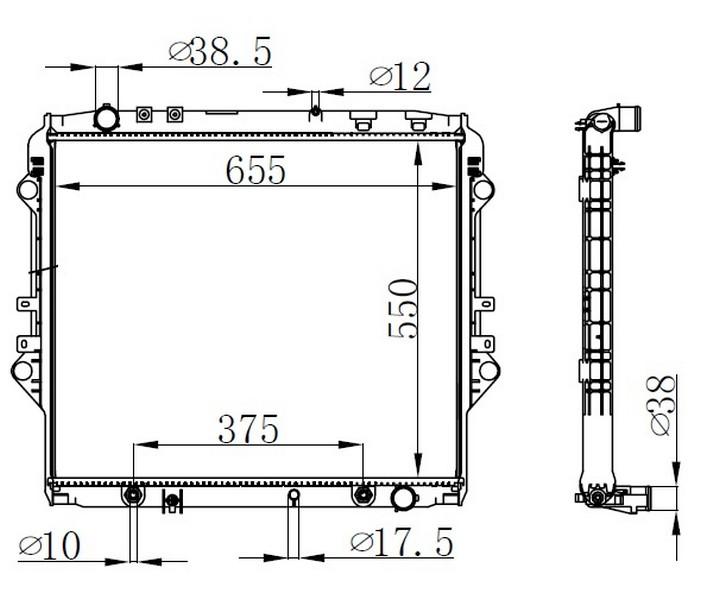 RADYATOR BRAZİNG AT(550X655X26)Hİ-LUX 2016+ 606069 - ORIS - OEM 16400