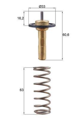 TERMOSTAT (90.C ) VOLVO S60 D3 D4 D5 S80 D3 D4 D5 D40 D3 D4 XC60 2.4D D3 D4 D5 XC70 D3 D4 D5 C30 V40 V50 V60 - MAHLE - OEM 31293556