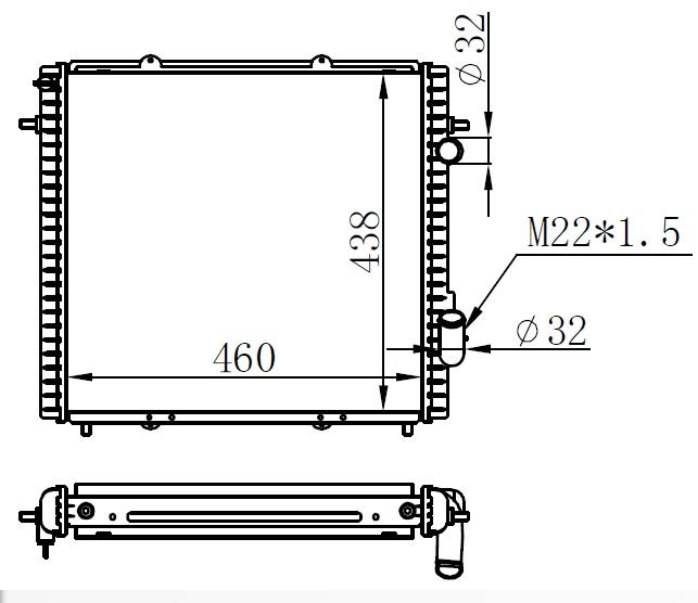 RADYATOR EXP DZL (KLIMASIZ+MEK) (460x438x32) - ORIS - OEM 6006000712