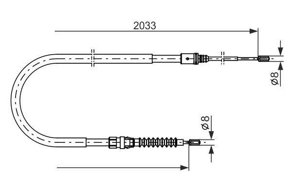 FREN TELİ. 2033 MM - BOSCH