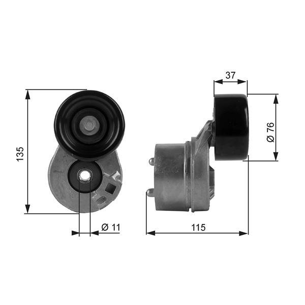 ALTERNATÖR GERGİ RULMANI (KUTUKLU) TRANSİT V184 2.4 DI-2.4 TDI-2.4 TDE (00-06) (76X37X17) - GATES - OEM 1119954