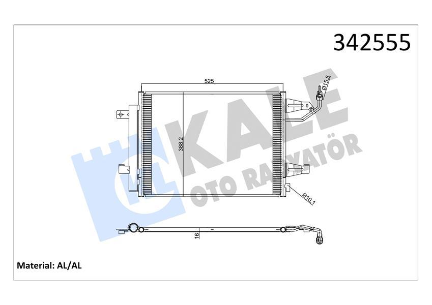 KONDENSER AL/AL COLT VI 1.5 TURBO-1.1-1.3-1.5 CZT-1.6 16V (04-12) - KALE - OEM MR568975