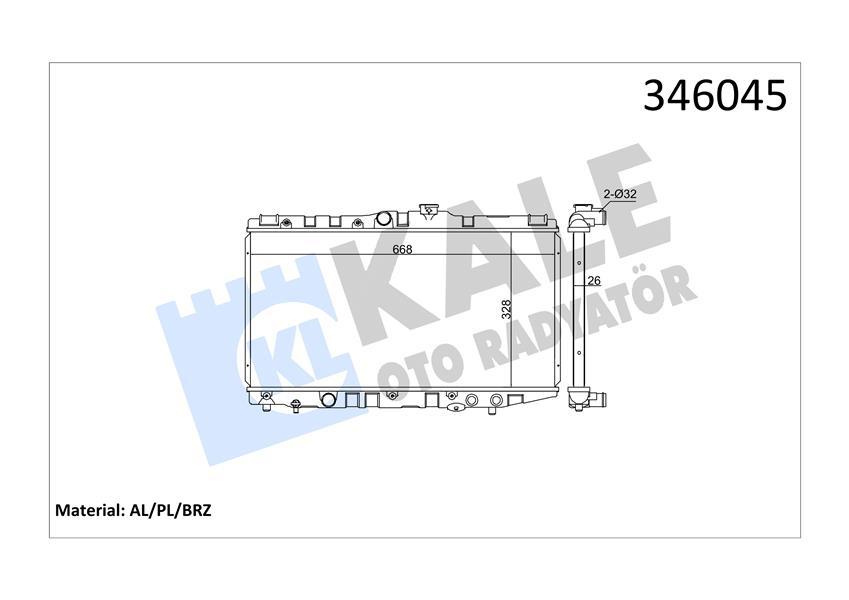 RADYATOR COROLLA AL PL BRZ — KALE 346045 - KALE - OEM 1640015400