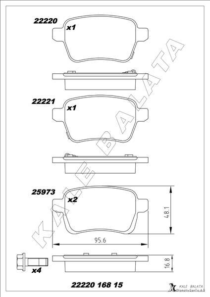 ÖN FREN BALATASI ADAM 14>CORSA E 14> - KALE - OEM 39122150
