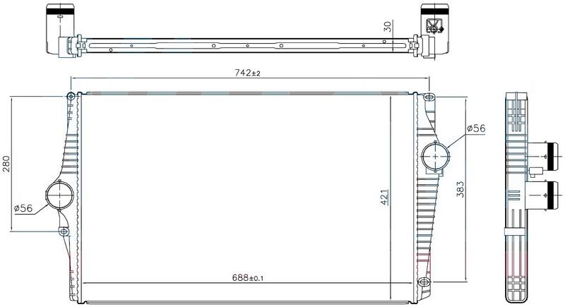 TURBO RADYATÖRÜ VOLVO XC90 I D3 D5 (2002-2014) XC90 T6 (2002-2006) 96601 (688X440X30) - ORIS - OEM 8627375