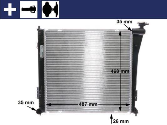 Kühlmittelkühler HYUNDAI i40 CW — MAHLE CR848000S - MAHLE